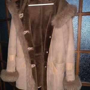Beautiful Oz Temer Leather/Fur Coat Sz 48
